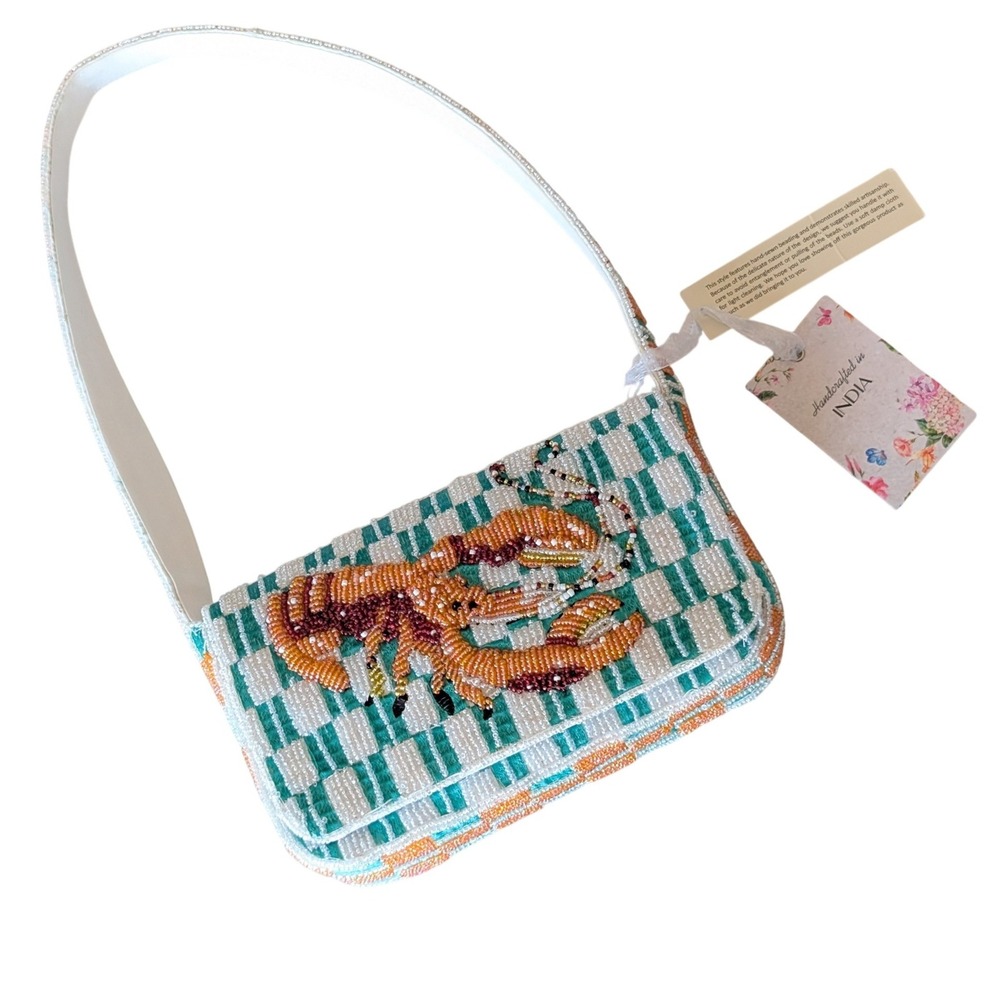 Viral Beaded Bag Handcrafted In India Beaded Lobster Bag NWT